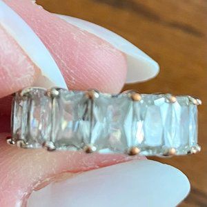 Emerald Cut Eternity Band-size 5